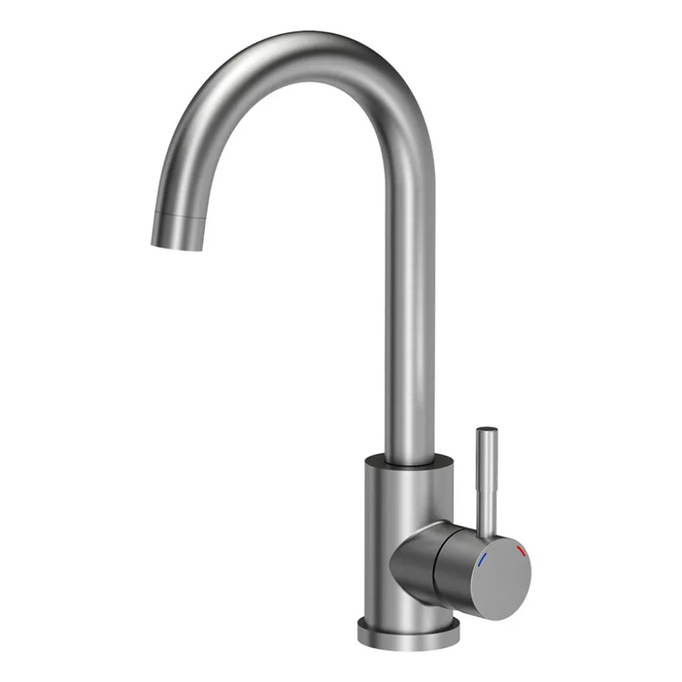 Zlewozmywak stalowy Midi Basic z baterią, stal nierdzewna, 500 x 450 x 200 mm
