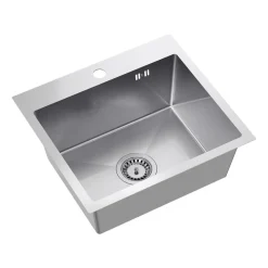 Zlewozmywak stalowy Midi Basic z baterią, stal nierdzewna, 500 x 450 x 200 mm