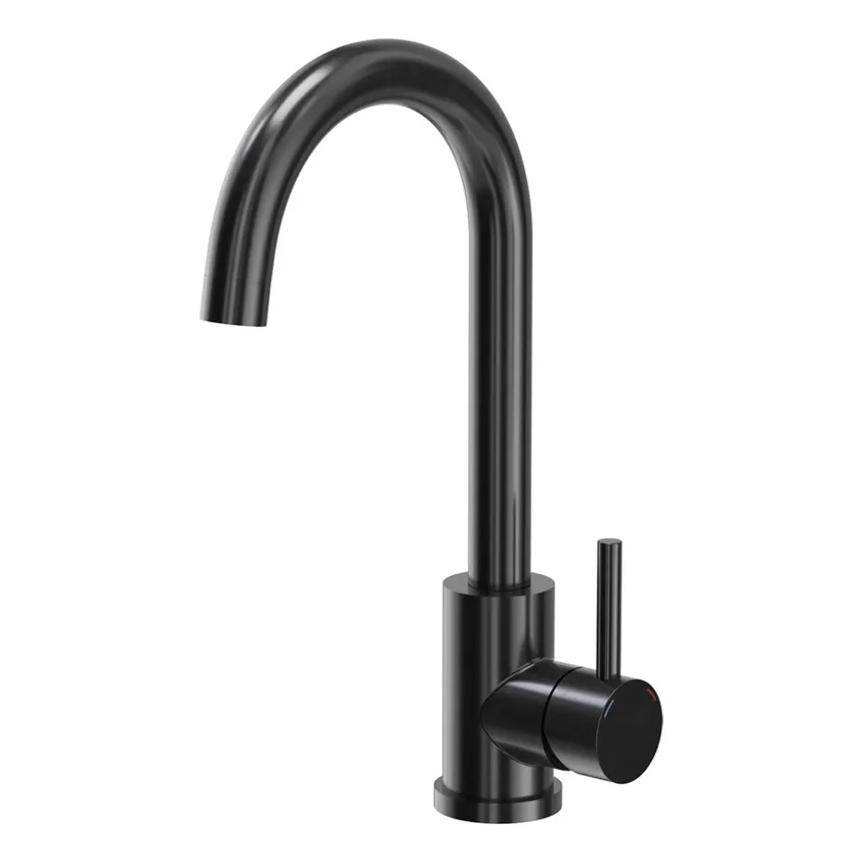 Zlewozmywak stalowy Midi Basic z baterią, czarny, 500 x 450 x 200 mm