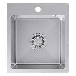 Zlewozmywak stalowy Mini Basic z baterią, stal nierdzewna, 400 x 450 x 200 mm
